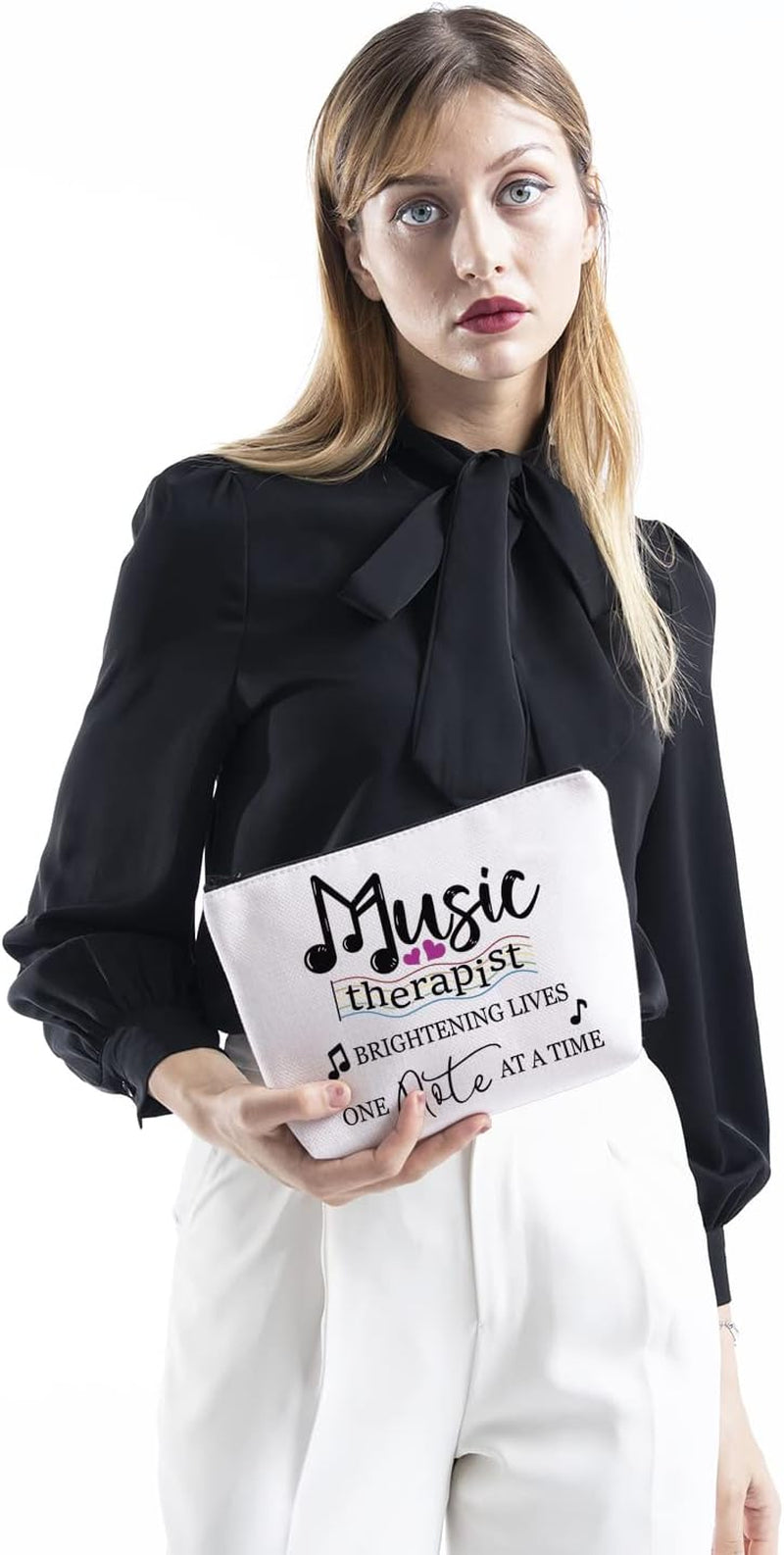 Music Therapist Gift Brightening Lives One Note at a Time Music Therapist Teacher’S Day Zipper Pouch Makeup Bag (Music Therapist)