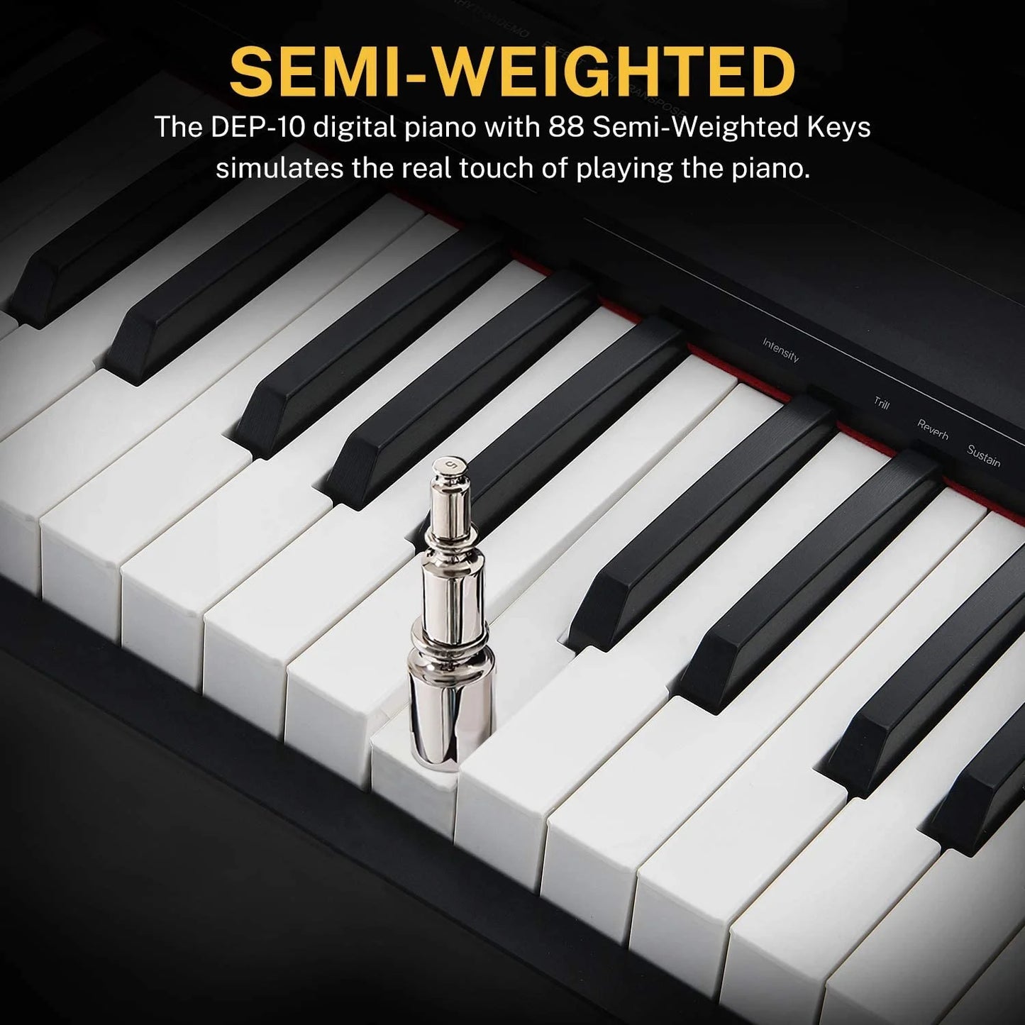 DEP-10 Digital Piano 88 Key Weighted, Full-Size Electric Piano Portable Keyboard for Beginners, with Furniture Stand, Triple Pedals, Power Supply