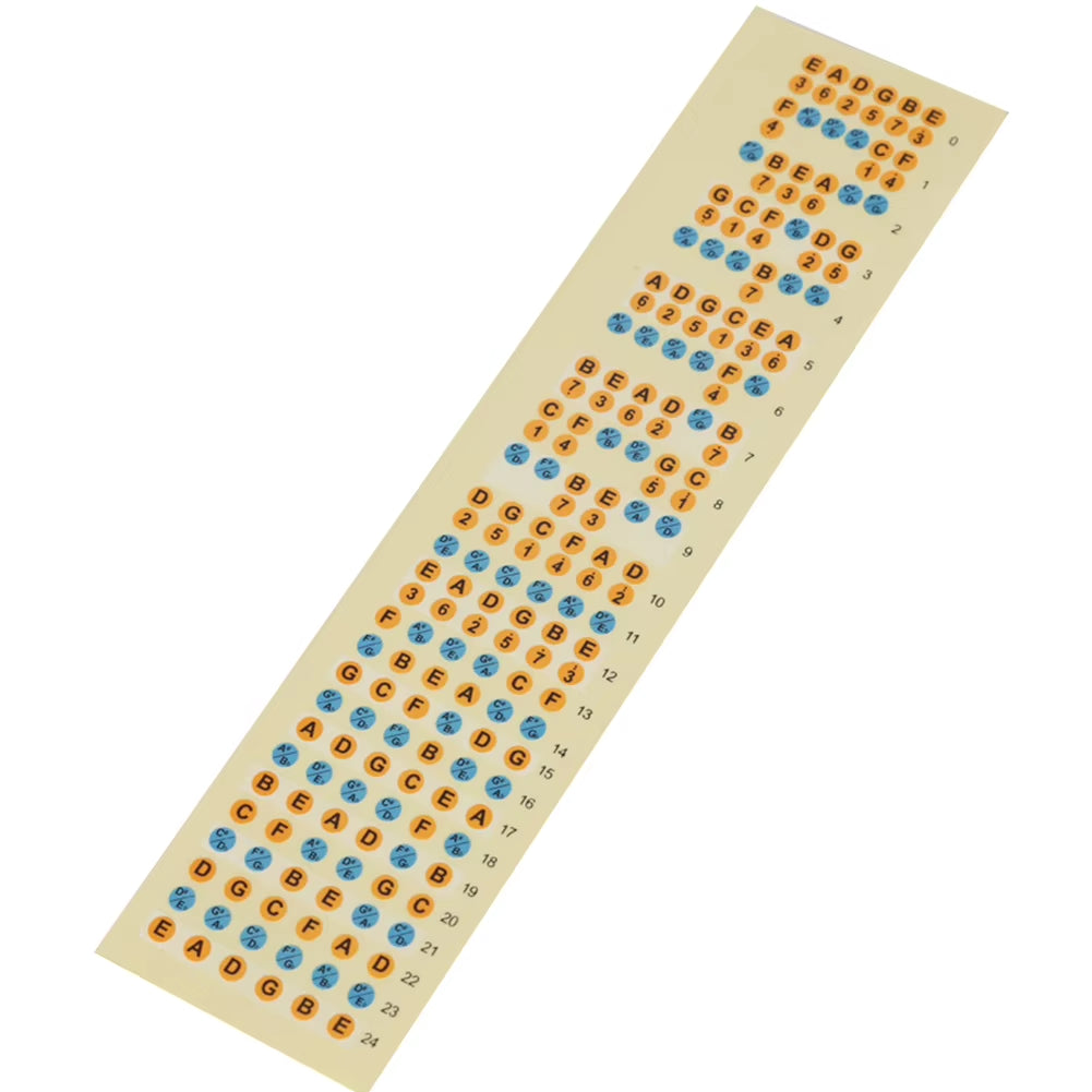 Hot Sale Portable Guitar Fretboard Note Sticker Musical Scale Fingerboard Beginner Guitar Scales Stickers Guitar Chord Stickers