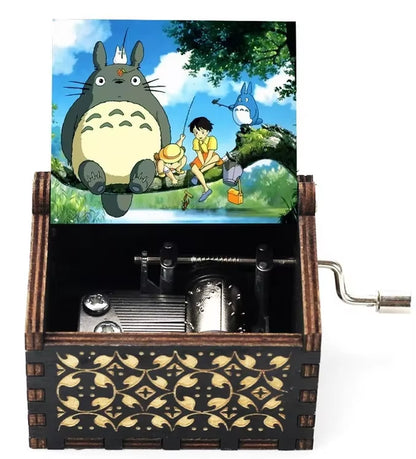 2025 HOT NEW Good Play Toy Wooden Painted Music Box, Totoro Music Gift, Ornament, Light Luxury Wooden Hand Cranked Music Box