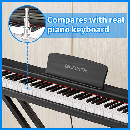 Portable Digital Piano Keyboard 88-Key Digital Piano 128 Tones & 128-Note Polyphony HIFI 3D Stereo Speakers USB/MIDI