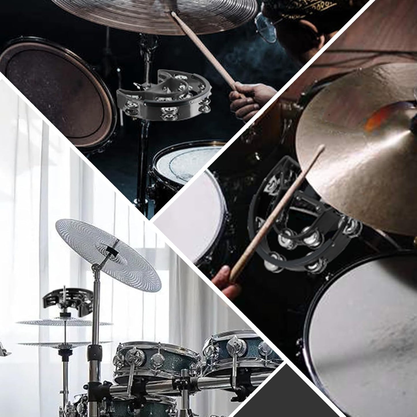 EASTROCK Drum Set Tambourine with Mounting Eye Bolt,Tambourin
