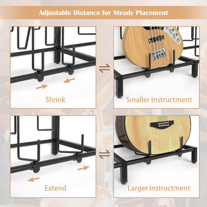 Guitar Stand 7-Holder for Acoustic Electric Bass Rack Adjustable for Multiple