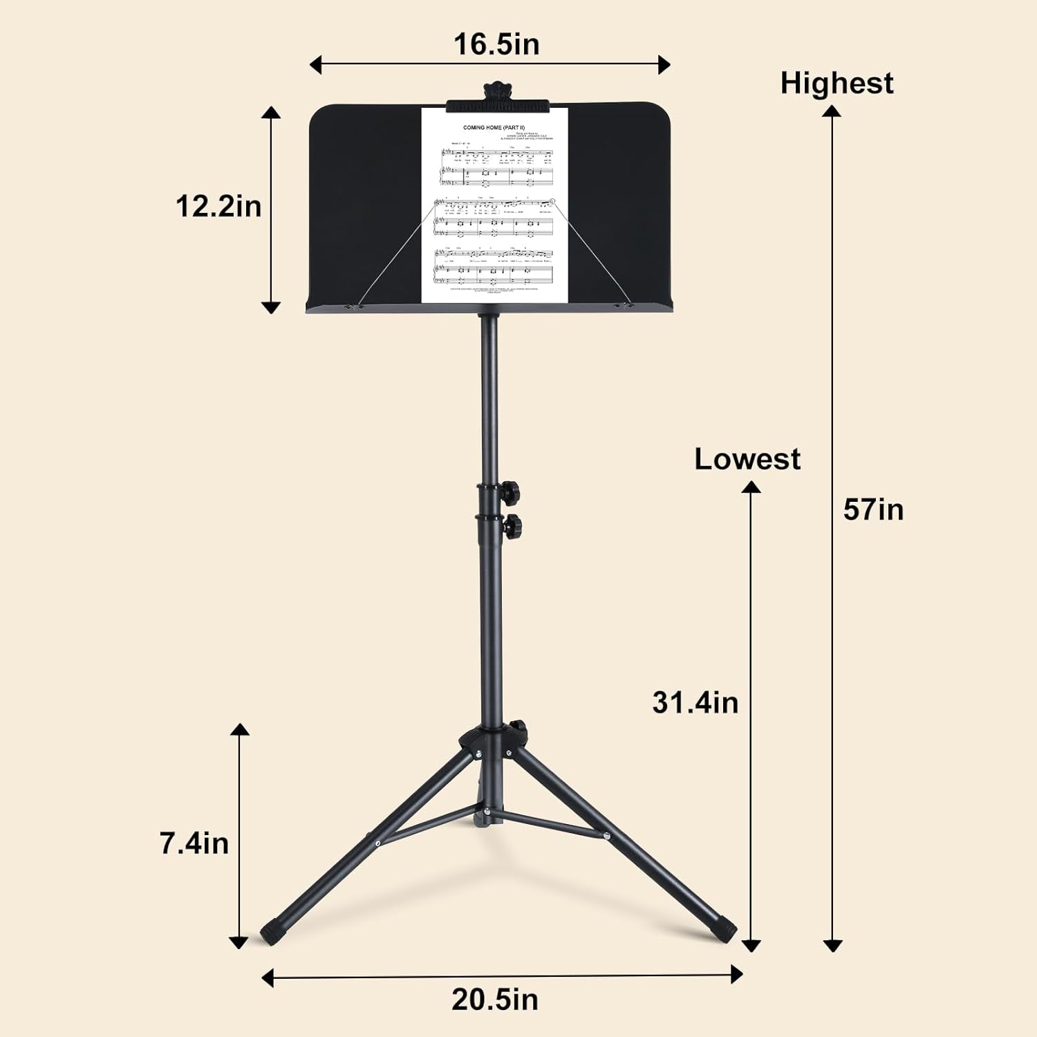 Sheet Music Stand,5 in 1 Dual-Use Folding Sheet Music Stand & Desktop Book Stand