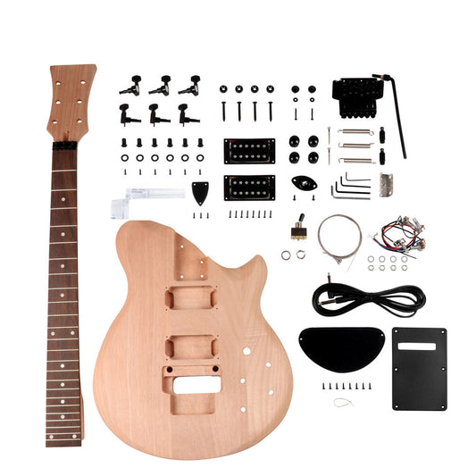 DIY Electric Guitar Beginner Kit Mahogany Body Maple Neck Rosewood Fingerboard