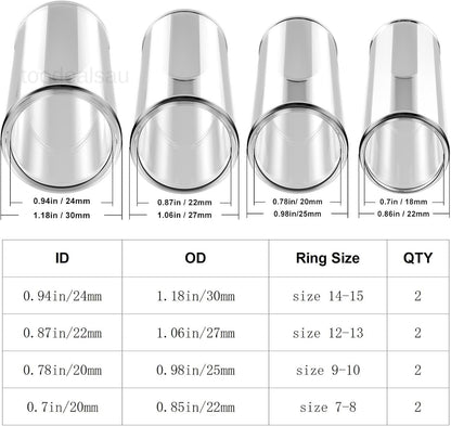 8 Pieces Glass Guitar Slide for Electric and Multisize - Length 2.76 Inch, Clear