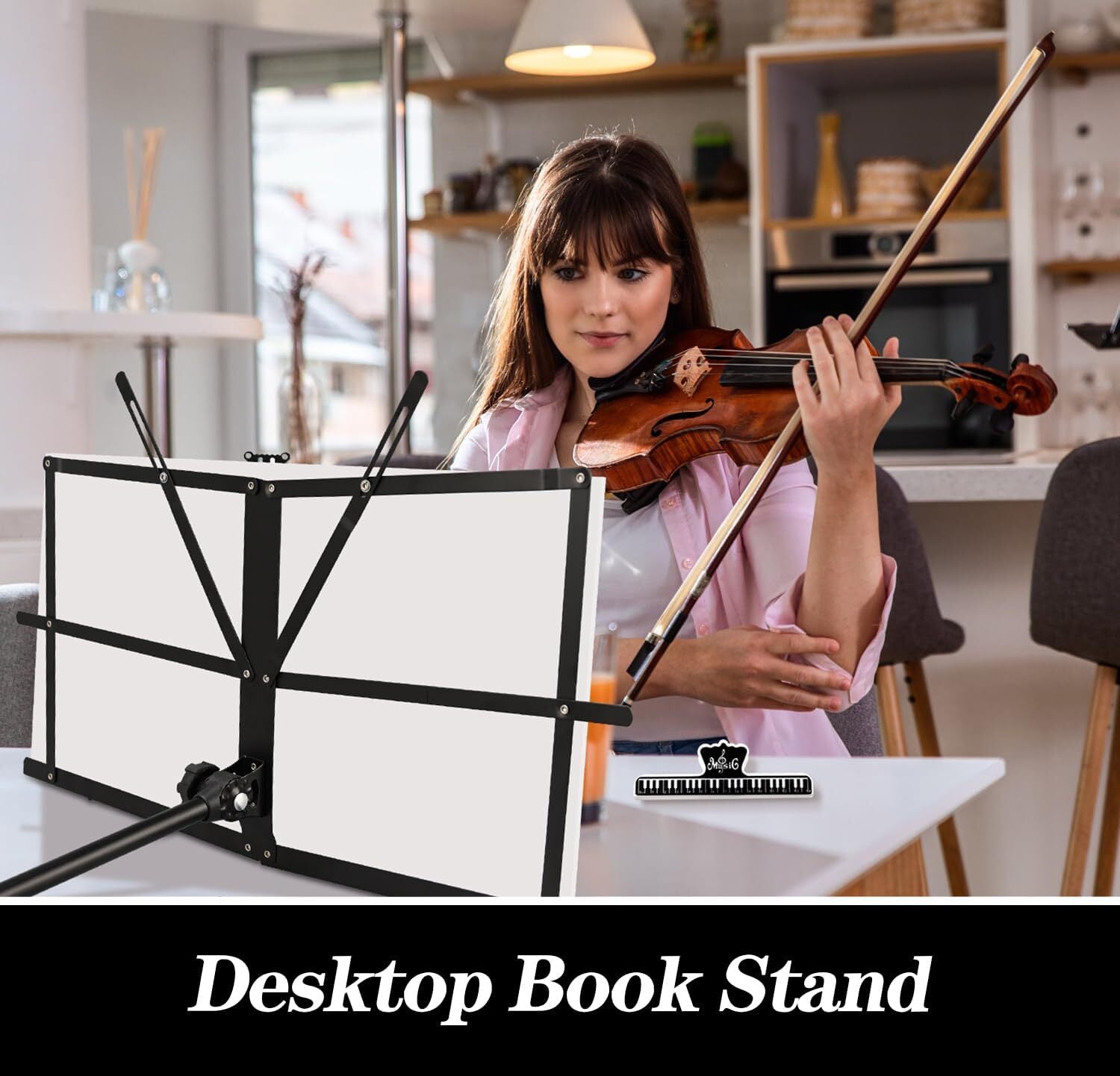 1 Pack Music Stand 2 in 1 Dual-Use Folding Sheet Music Stand Lightweigh...