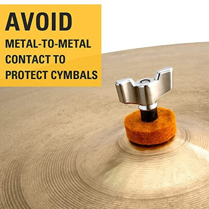 Stage Rocker Orange Wool Cymbal Felts, 12Pcs – Pack, Cymbal Replacemen