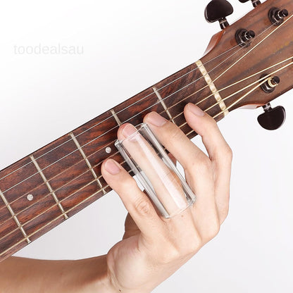 8 Pieces Glass Guitar Slide for Electric and Multisize - Length 2.76 Inch, Clear