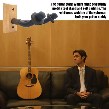 Guitar Hangers Hook Wood Guitar Wall Display Bracket Reusable Hard Wood Base Guitar Wall Hooks for Acoustic Guitars Ukulele