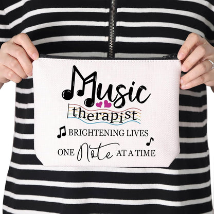 Music Therapist Gift Brightening Lives One Note at a Time Music Therapist Teacher’S Day Zipper Pouch Makeup Bag (Music Therapist)
