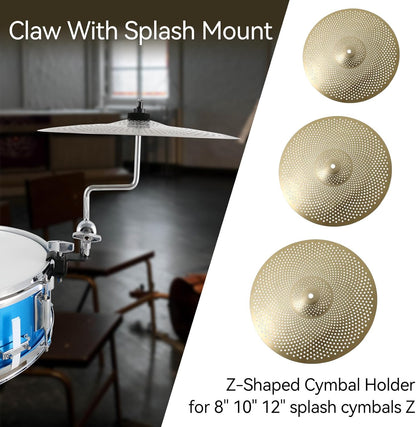Cymbal Clamps Arm Drum Hoop Mount Clamp Snare Drums Toms Set Z Splash Extension