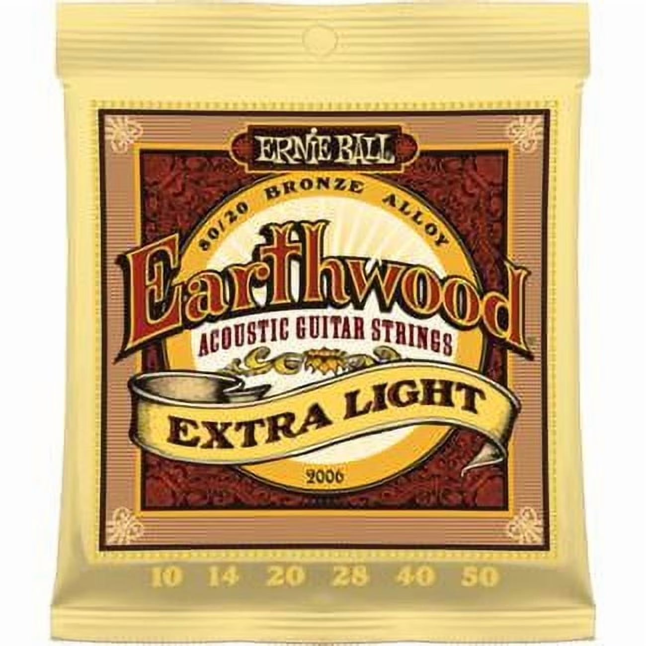Earthwood Extra Light 80/20 Bronze Acoustic Guitar Strings - 10-50 Gauge