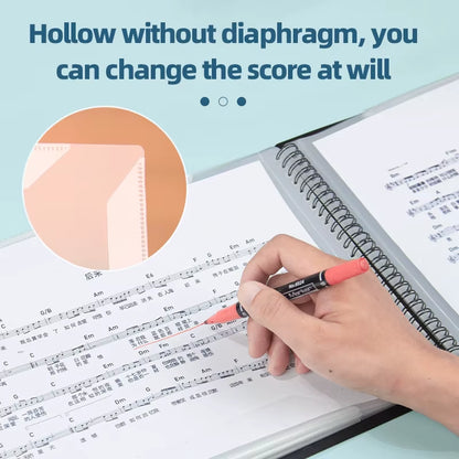 A4 Horizontal Version of the Sheet Music Binder Can Be Modified to Hold Piano Sheet Music, Music Scores Can Be Edited, Binder for Students, Document Folder, Storage Book