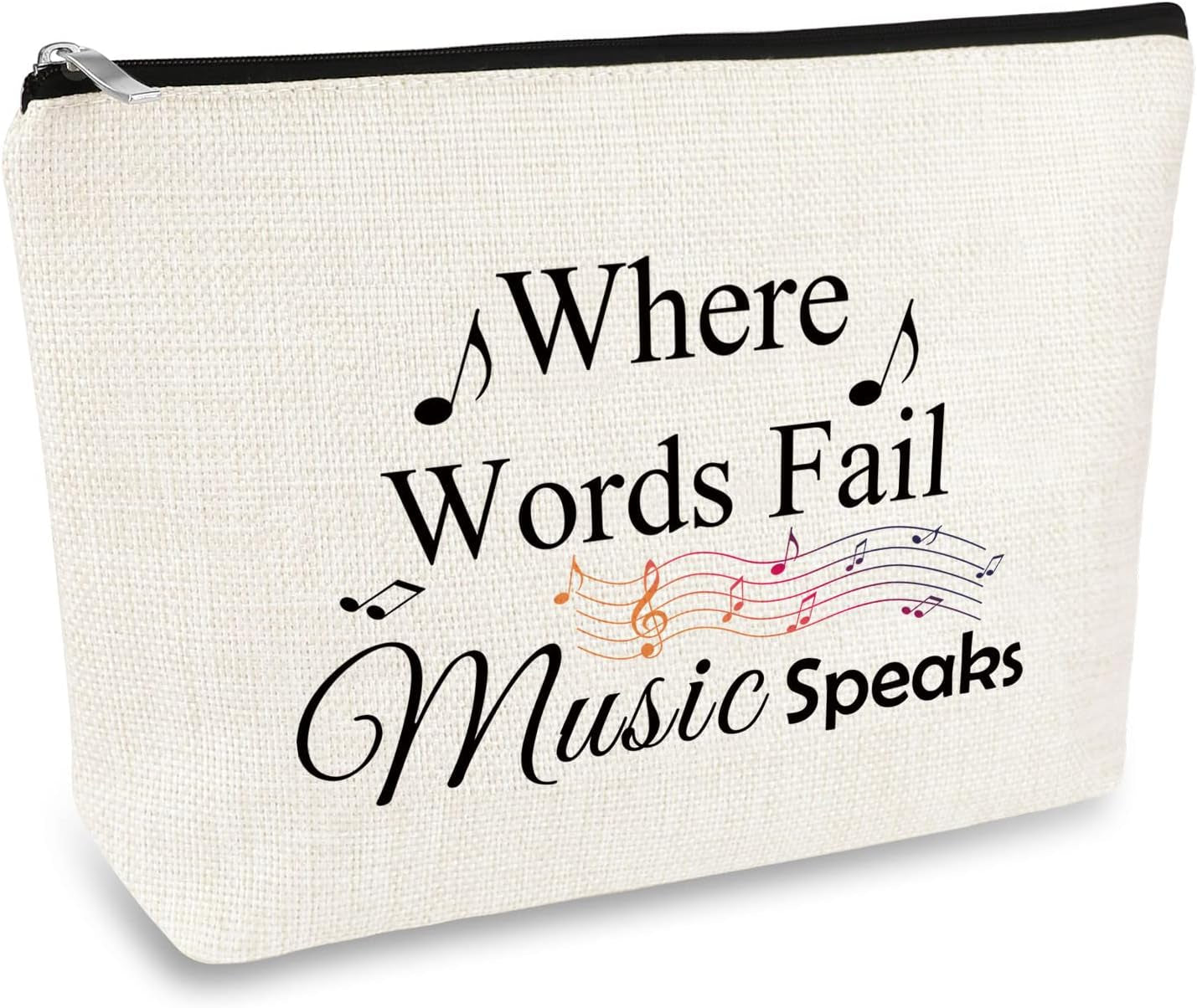 Music Gift for Women Makeup Bag Musical Lover Gifts Cosmetic Bag Music Teacher Appreciation Thank You Gift Christmas Birthday Gifts for Musical Teacher Student Musicians Travel Toiletry Bags