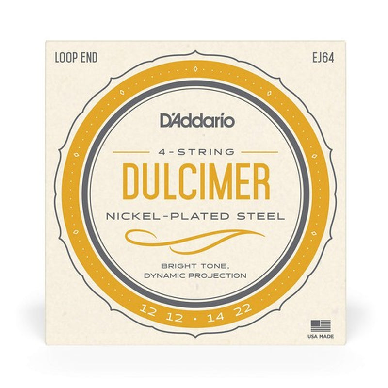D Addario EJ64 Dulcimer Strings 4 String Set Steel Bright Tone Made in USA
