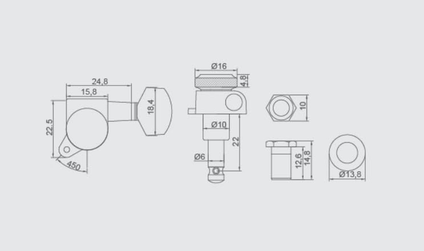 Guitar Locking Tuners (6 for Right) - 1:18 Lock String Tuning Key Pegs Machine H