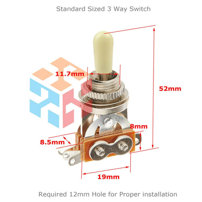 New Beige Tip 3 Way Switch Pickup Electric Guitar Selector Toggle Les Paul