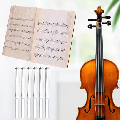 6 Pcs Clear Acrylic Music Stand Clips Music Book Stand Page Holder Clip
