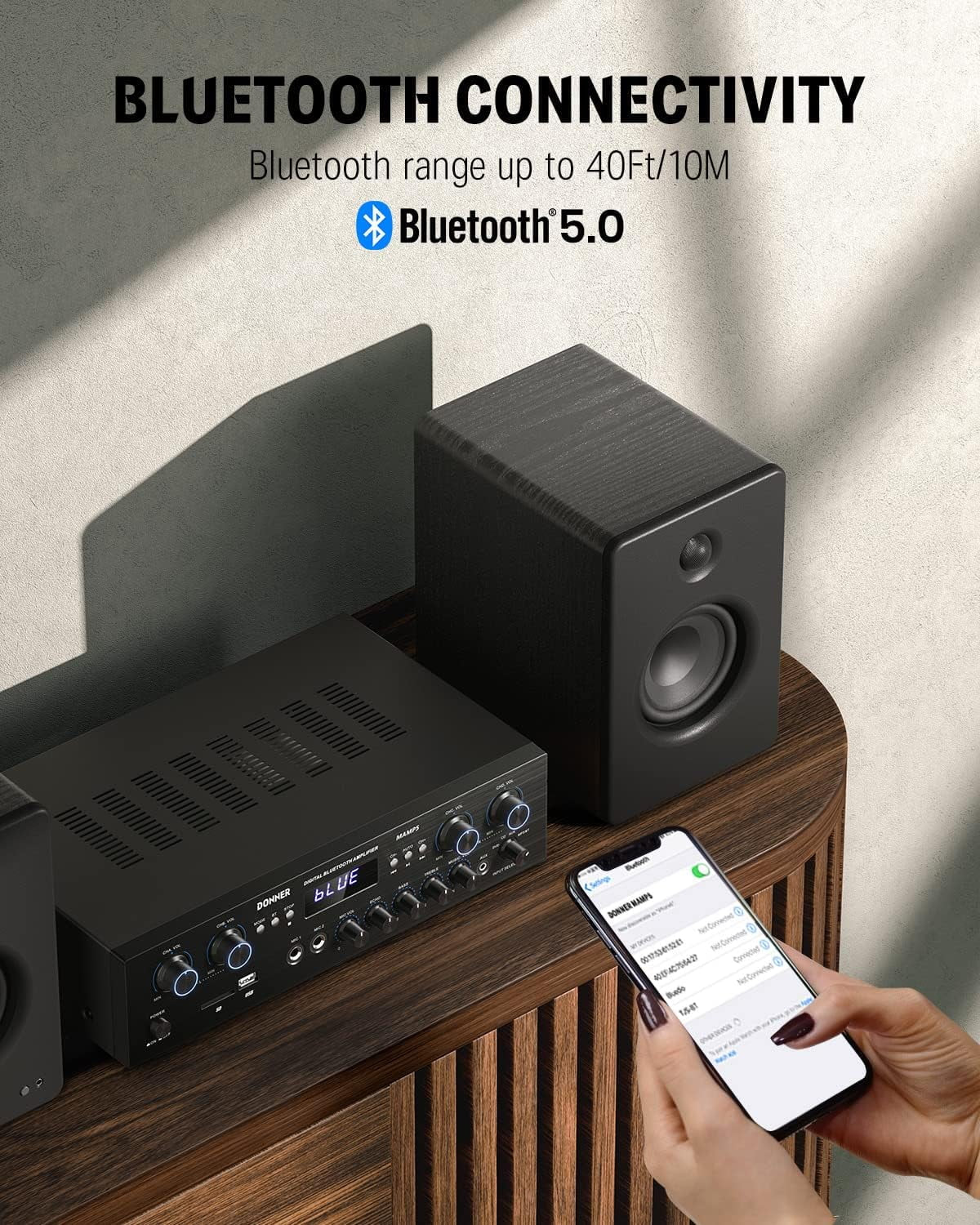 Stereo Receiver 4 Channel 1000W Peak Power Home Theater Amp Amplifier USB SD, for Outdoor Speakers Karaoke