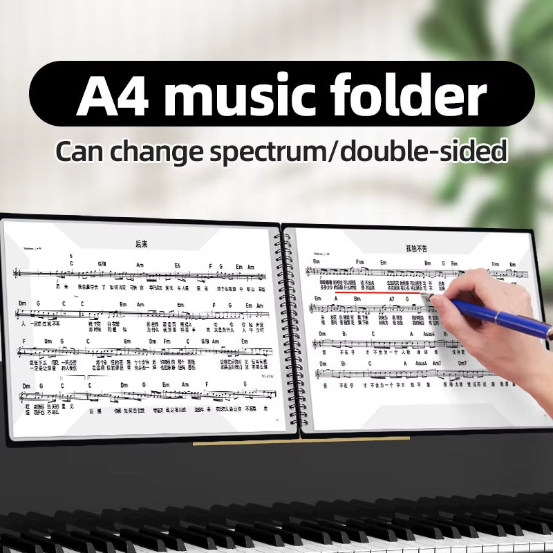 A4 Horizontal Version of the Sheet Music Binder Can Be Modified to Hold Piano Sheet Music, Music Scores Can Be Edited, Binder for Students, Document Folder, Storage Book