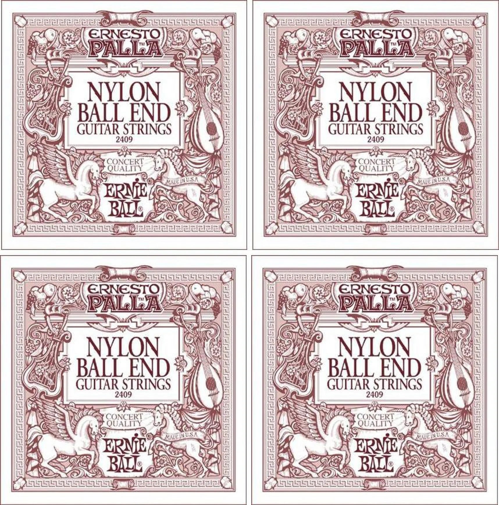 LOT of 4 -  P02564 Ball End Nylon Acoustic Guitar Strings, Made in USA
