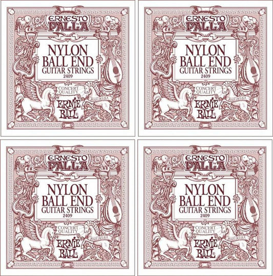 LOT of 4 -  P02564 Ball End Nylon Acoustic Guitar Strings, Made in USA