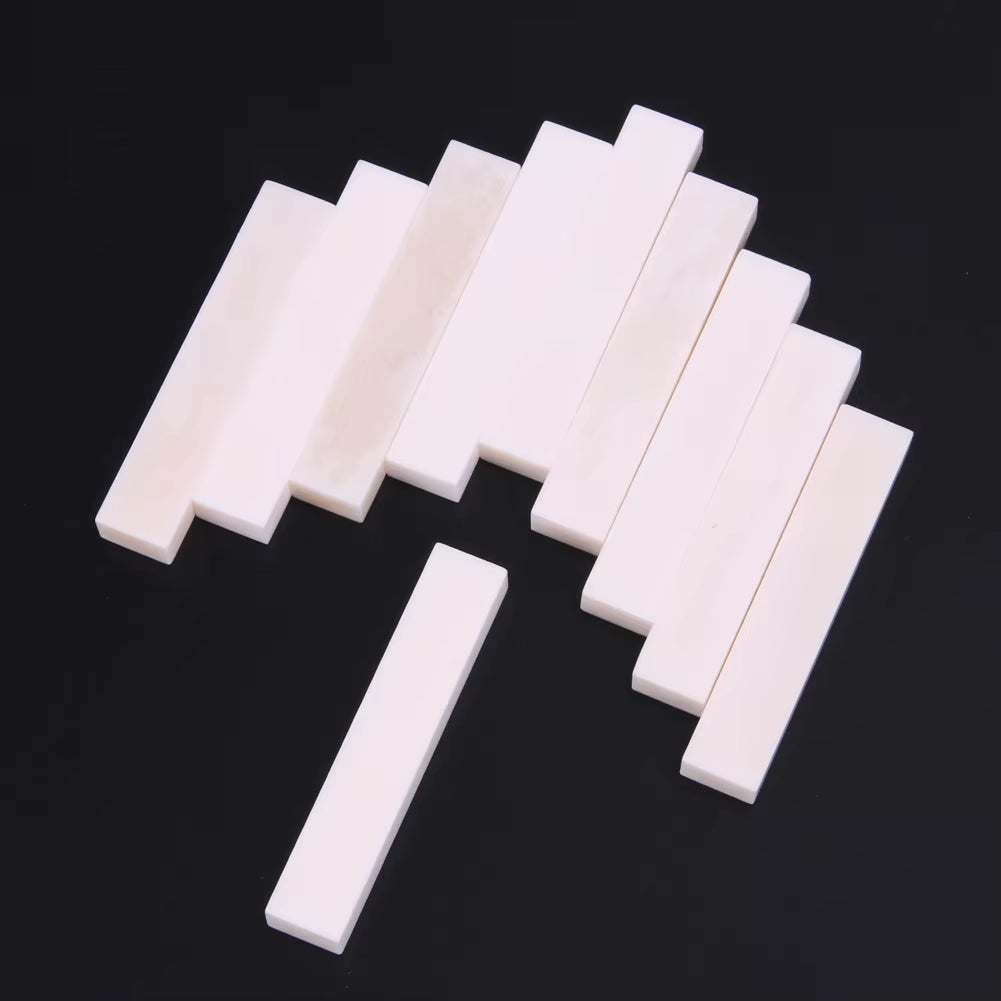 10Pcs/Set Guitar Bass Real Blank Bone Nut for LP Folk/Classical Guitar Electric Acoustic Guitar Bass Guitar Accessories