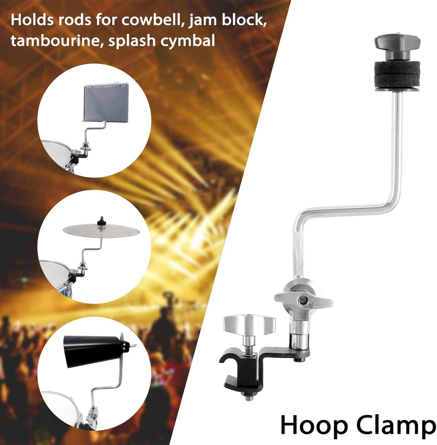 Cymbal Clamps Arm Drum Hoop Mount Clamp Snare Drums Toms Set Z Splash Extension