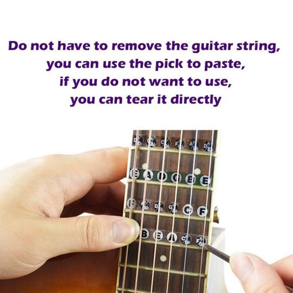 Hot Sale Portable Guitar Fretboard Note Sticker Musical Scale Fingerboard Beginner Guitar Scales Stickers Guitar Chord Stickers