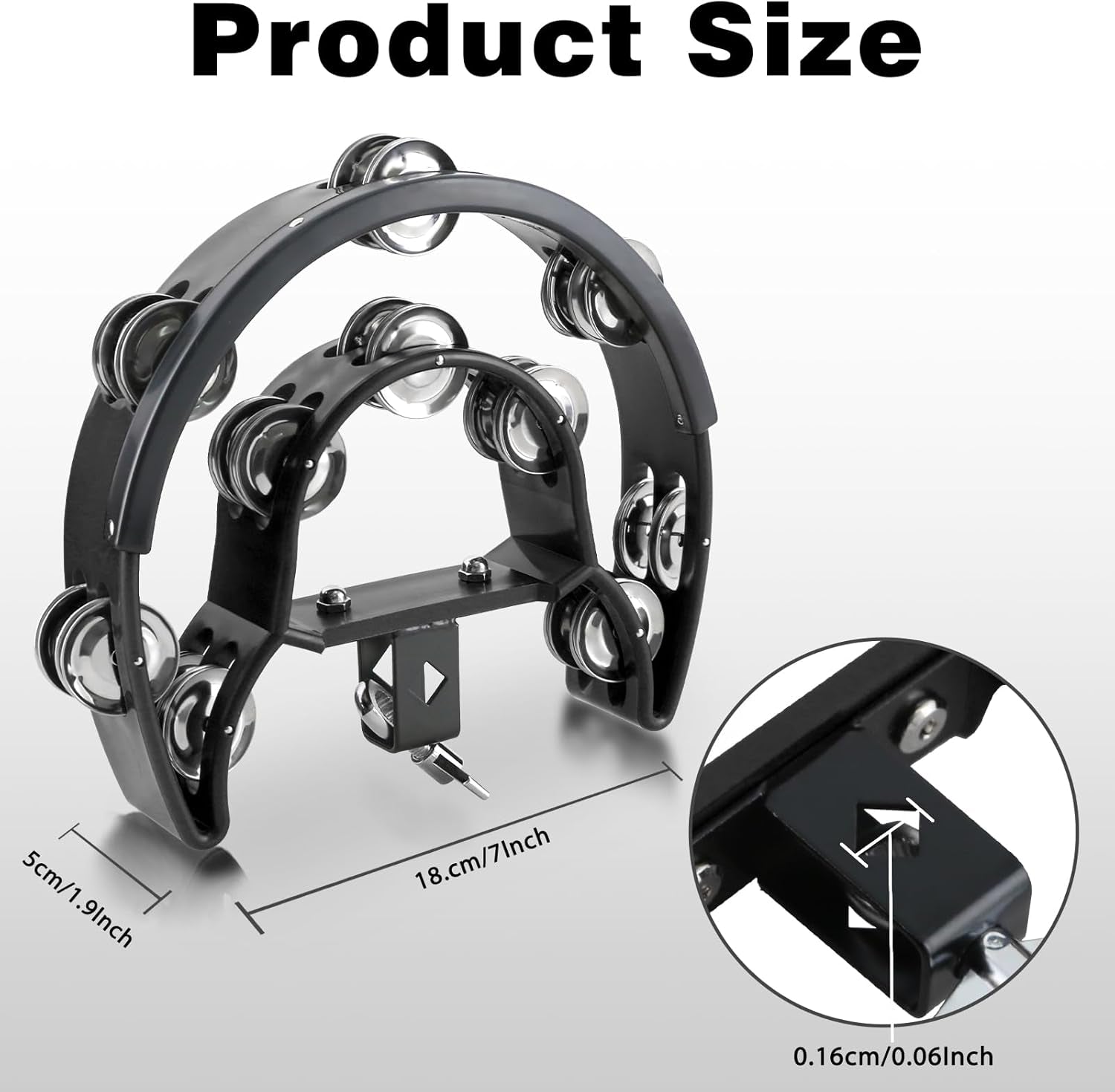 EASTROCK Drum Set Tambourine with Mounting Eye Bolt,Tambourin