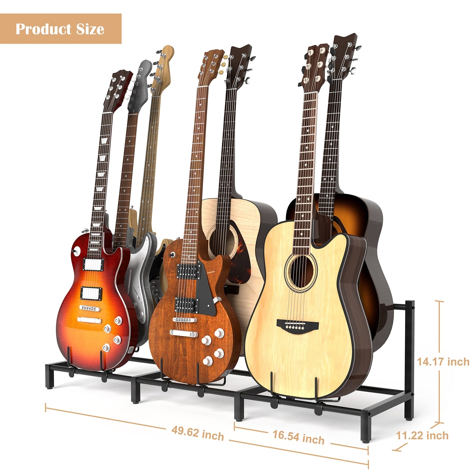 Guitar Stand 7-Holder for Acoustic Electric Bass Rack Adjustable for Multiple