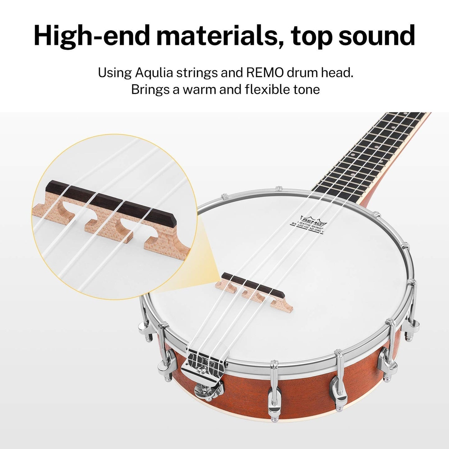 Donner Banjolele 4 String Banjo Ukulele Kit Stringed Musical Instruments for ...