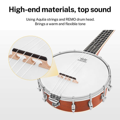 Donner Banjolele 4 String Banjo Ukulele Kit Stringed Musical Instruments for ...