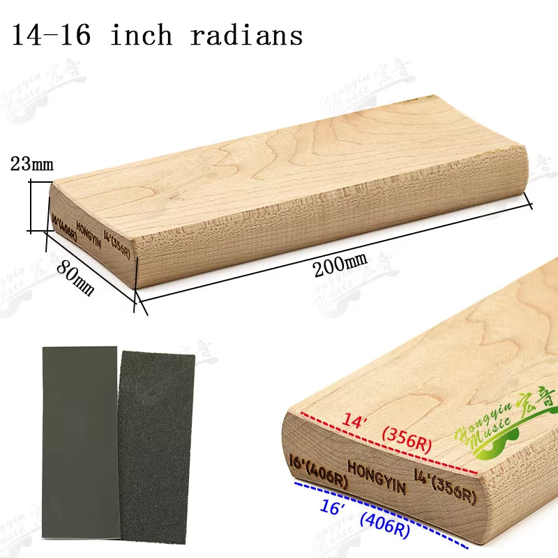 Radius Sanding Blocks for Guitar Bass Fret Wire Leveling Fingerboard Luthier Tool Dual Purpose 7.25R&9.5R, 10R&12R, 14R&16