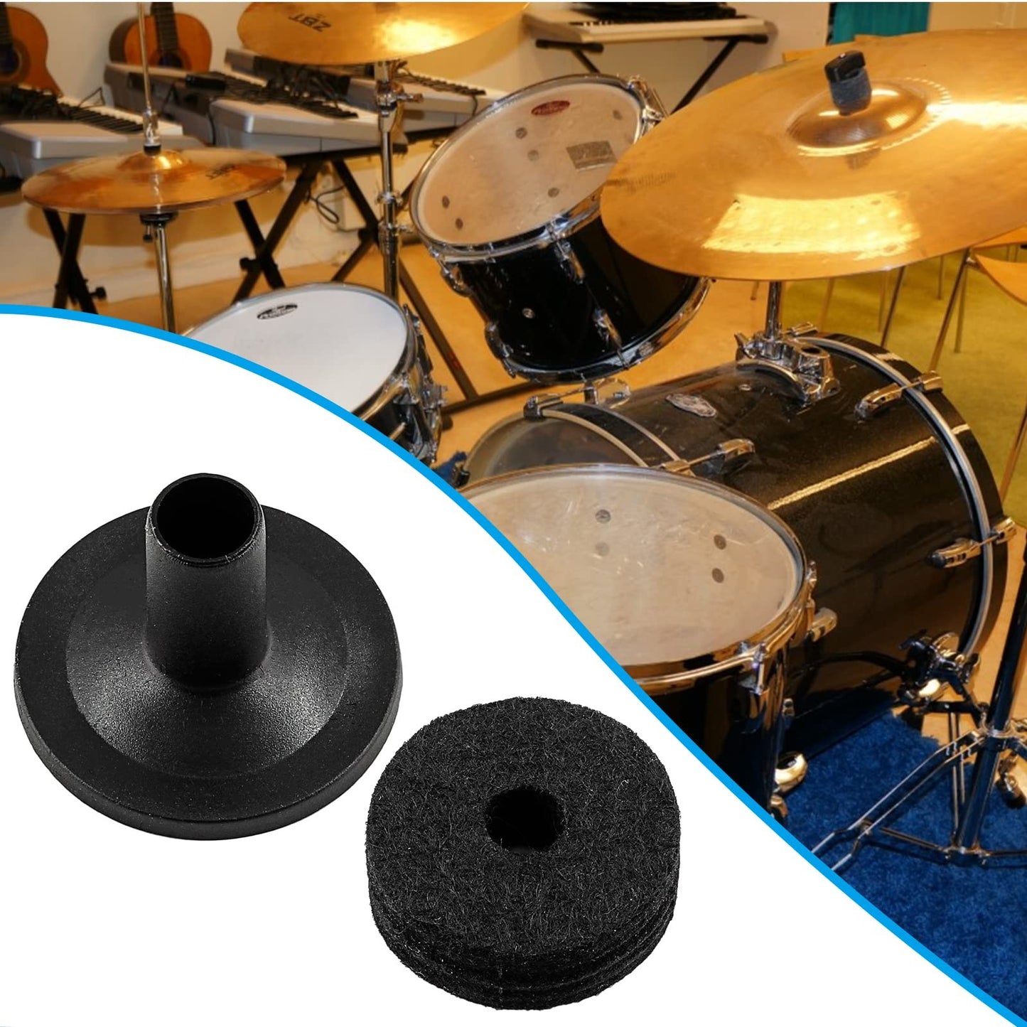20Pcs Cymbal Felts Drum Accessories Cymbal Parts Felt Cymbal Sleeves Felt Was