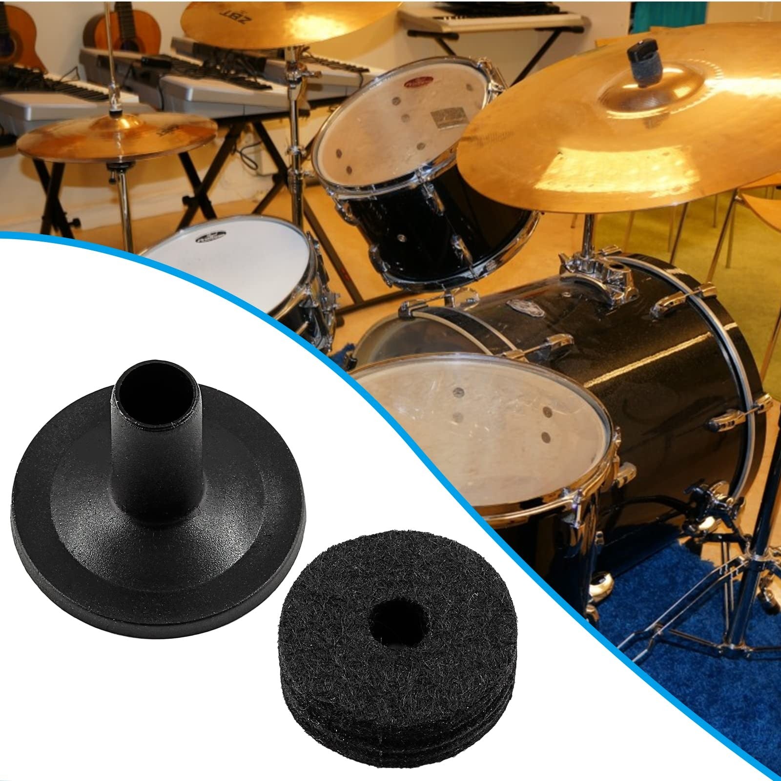 20Pcs Cymbal Felts Drum Accessories Cymbal Parts Felt Cymbal Sleeves Felt Was