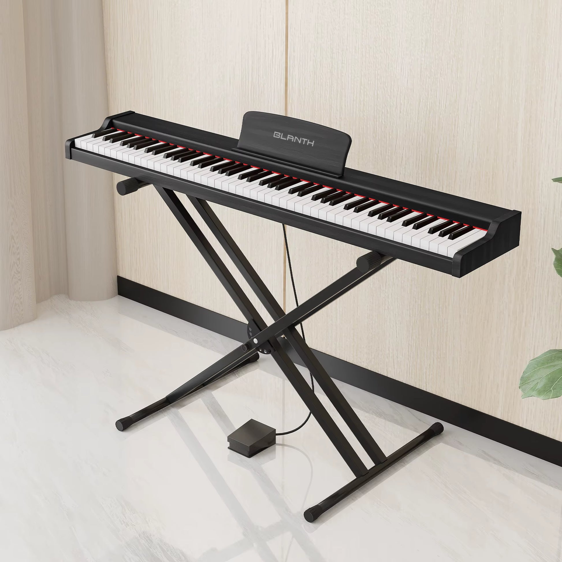 Portable Digital Piano Keyboard 88-Key Digital Piano 128 Tones & 128-Note Polyphony HIFI 3D Stereo Speakers USB/MIDI