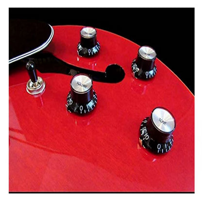 4Pcs Guitar Top Hat Speed Control Knobs 2 Volumes & 2 Tones Silver Bell for LP SG Guitar