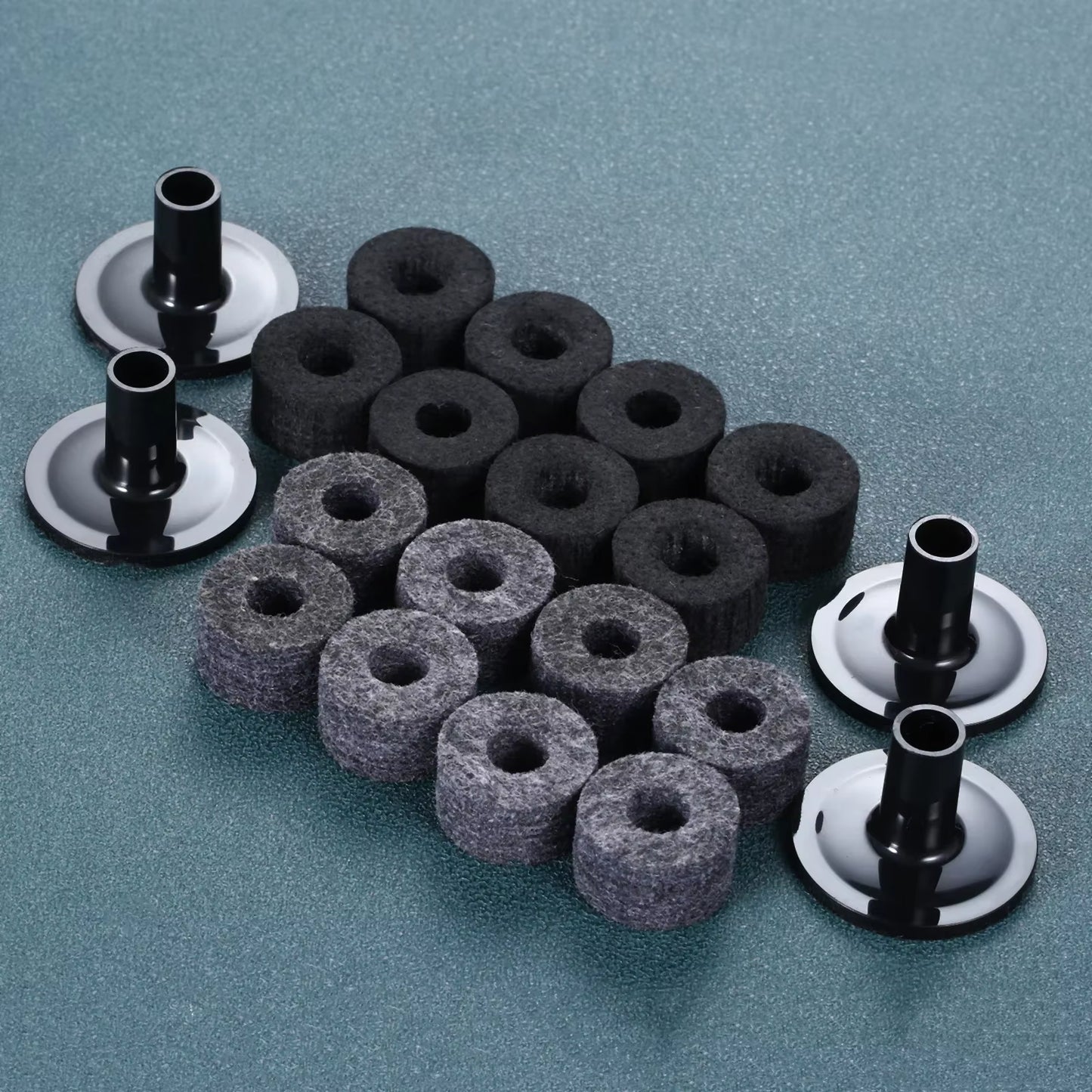 10 Pcs/Set Cymbal Stand 25Mm Felt Washer with Cymbal Sleeves for Drum Stand Practical Percussion Instruments Musical Accessories