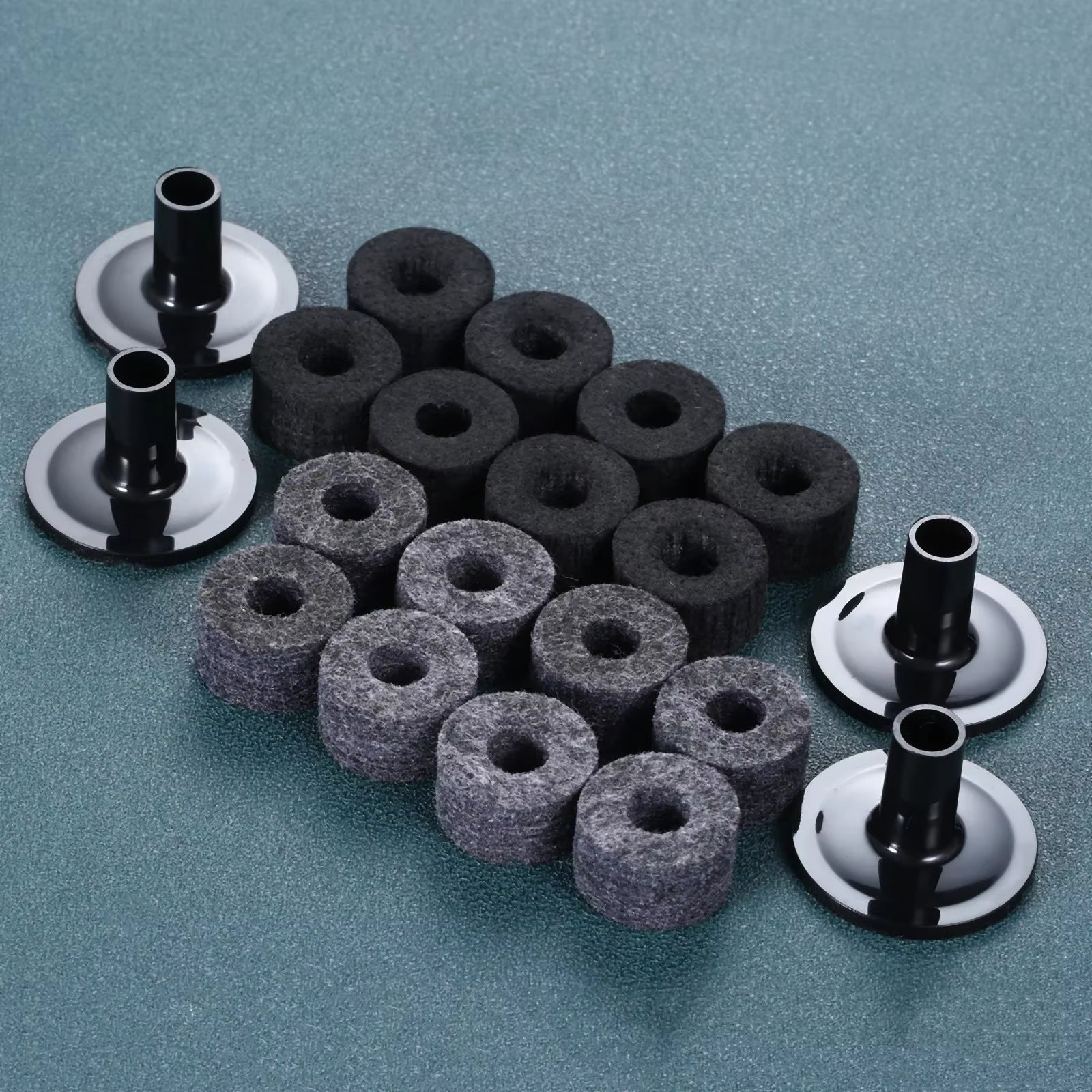 10 Pcs/Set Cymbal Stand 25Mm Felt Washer with Cymbal Sleeves for Drum Stand Practical Percussion Instruments Musical Accessories
