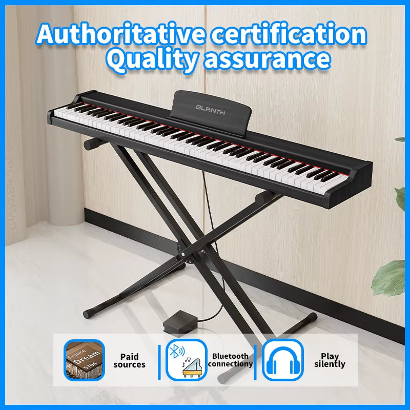 Portable Digital Piano Keyboard 88-Key Digital Piano 128 Tones & 128-Note Polyphony HIFI 3D Stereo Speakers USB/MIDI
