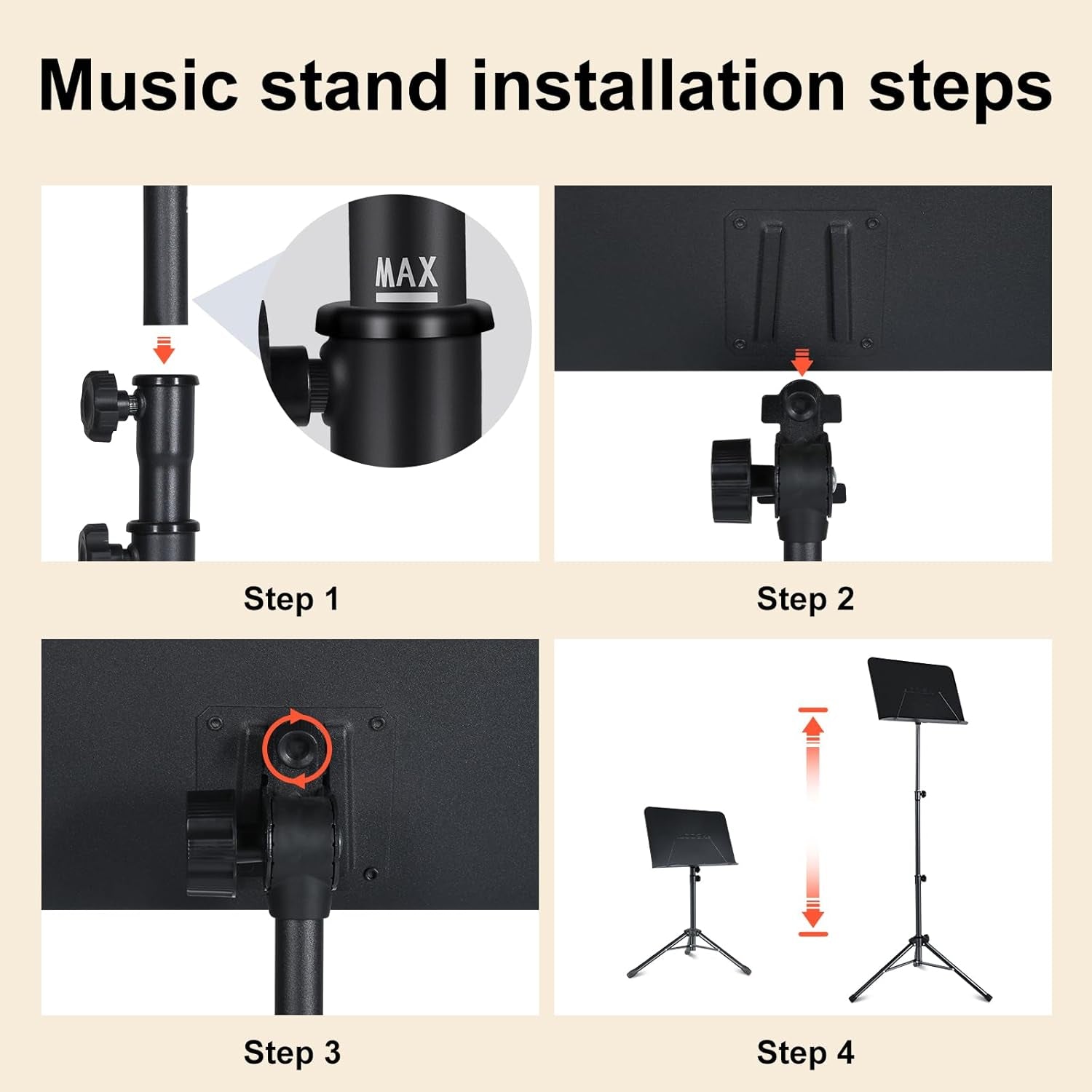 Sheet Music Stand,5 in 1 Dual-Use Folding Sheet Music Stand & Desktop Book Stand