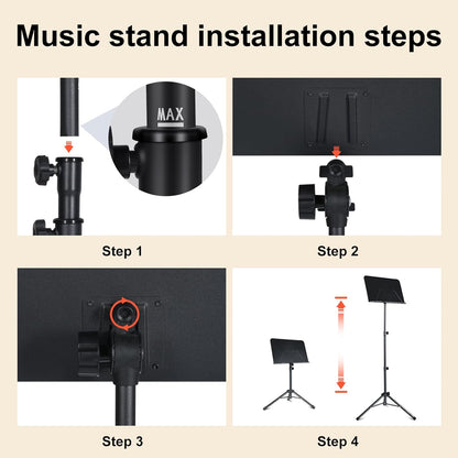 Sheet Music Stand,5 in 1 Dual-Use Folding Sheet Music Stand & Desktop Book Stand