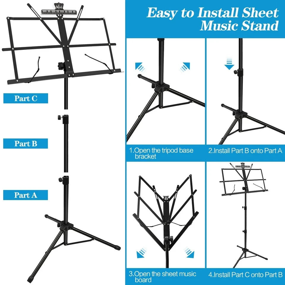Sheet Music Stand Music Stand for Sheet Music Portable Folding Music Stand Adjus