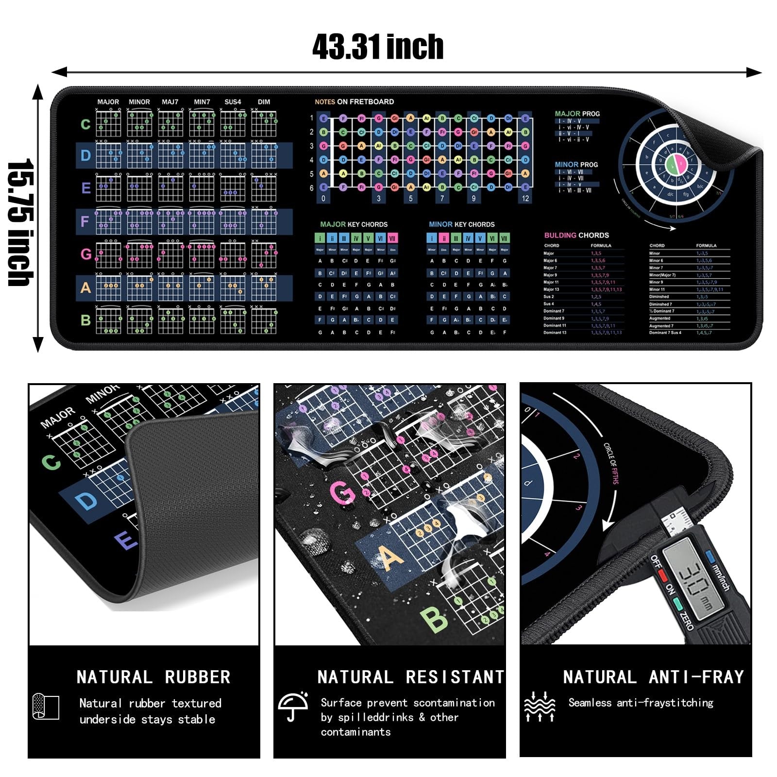 Guitar Mat & Portable Guitar Work Mat - 43.3 * 15.7 Inch Guitar Mat Pad, Guit...