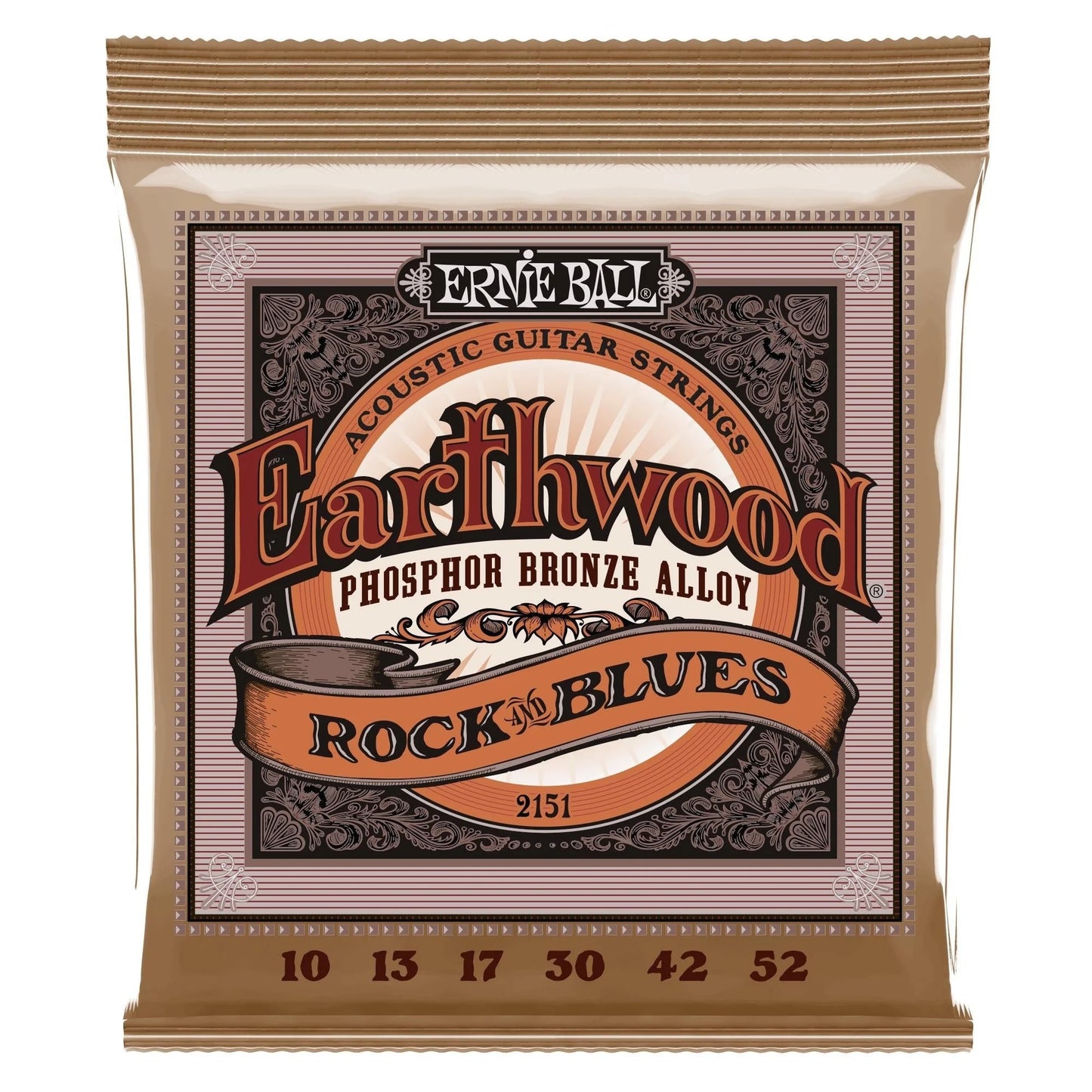 Earthwood Rock and Blues W/Plain G Phosphor Bronze Acoustic Guitar Strings - 10-52 Gauge